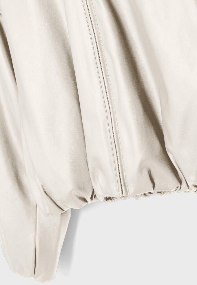 Quilted Leather Effect Bomber Jacket Quilted Leather Effect Bomber Jacket