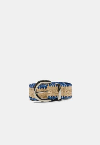 Raffia Belt with Topstitching