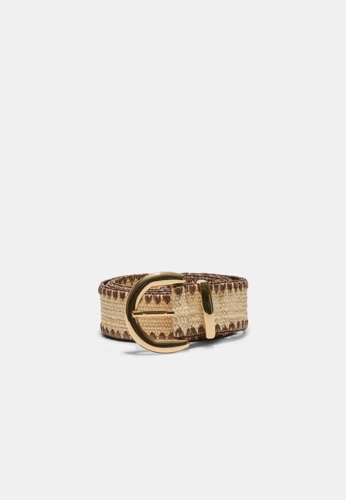 Raffia Belt with Topstitching