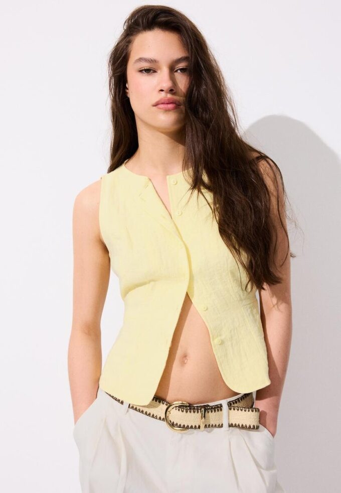 Raffia Belt with Topstitching