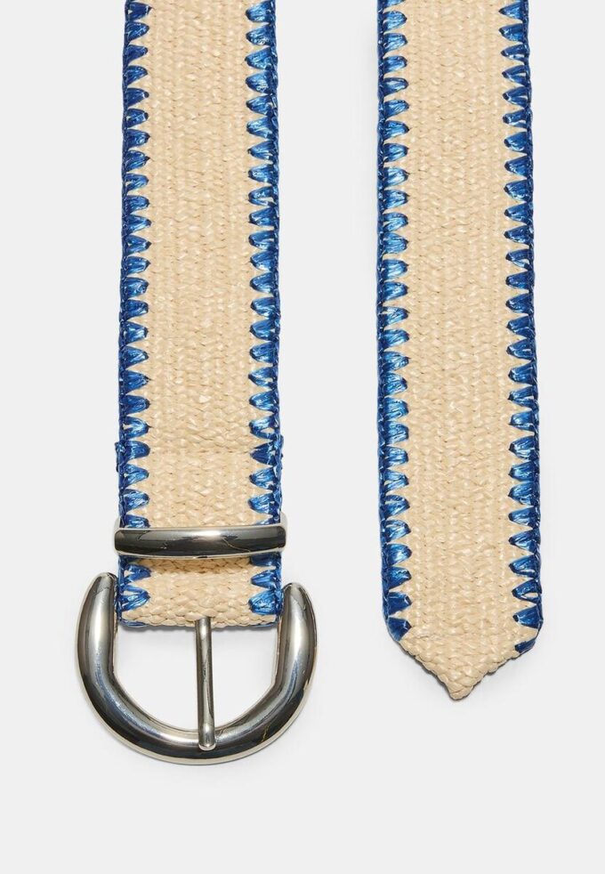Raffia Belt with Topstitching
