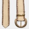 Raffia Belt with Topstitching