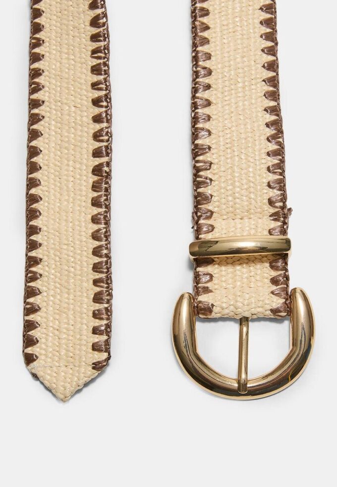 Raffia Belt with Topstitching