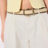 Raffia Belt with Topstitching