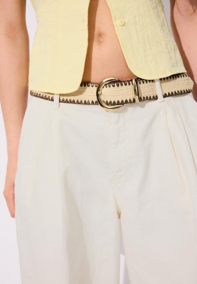 Raffia Belt with Topstitching