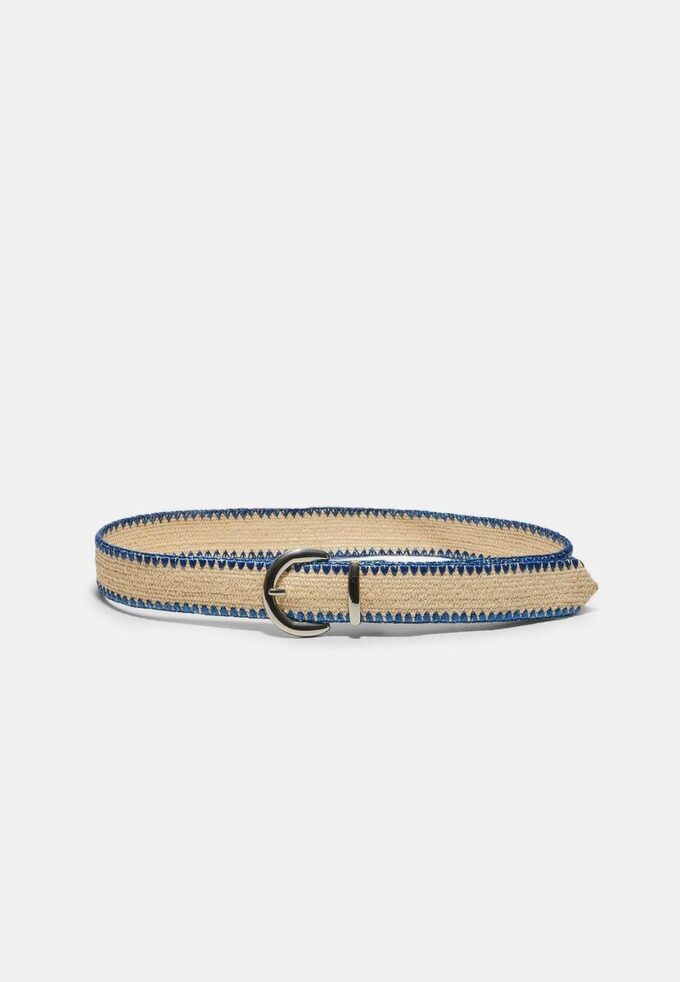 Raffia Belt with Topstitching