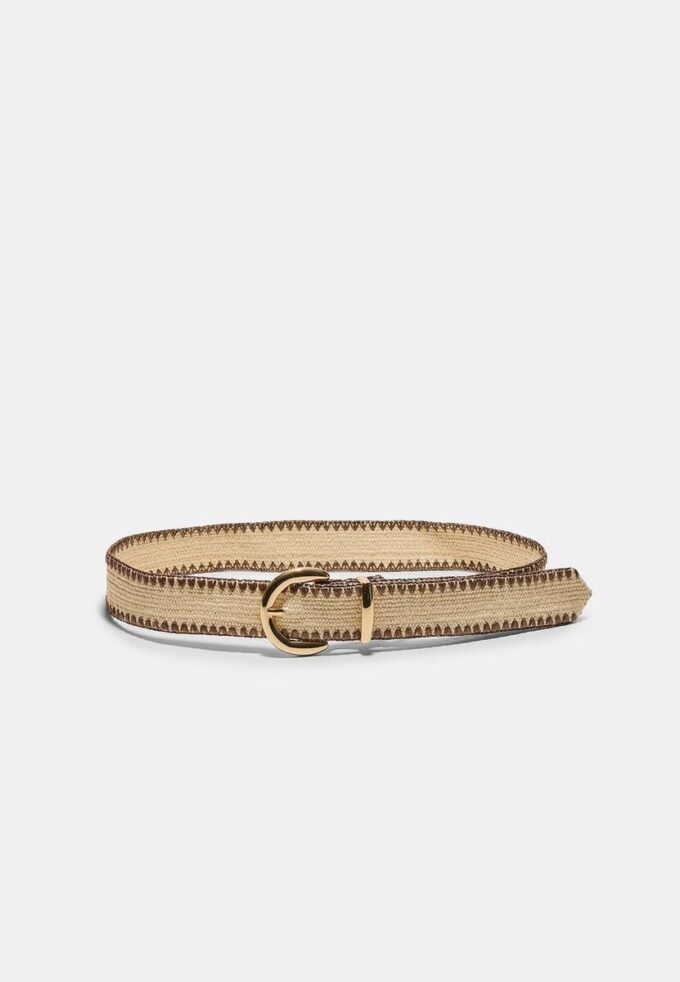 Raffia Belt with Topstitching