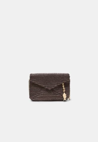 Raffia-Effect Envelope Crossbody Bag