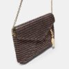 Raffia-Effect Envelope Crossbody Bag