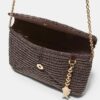Raffia-Effect Envelope Crossbody Bag