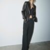 Regular Fit Leather Effect Blazer Regular Fit Leather Effect Blazer