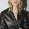 Regular Fit Leather Effect Blazer Regular Fit Leather Effect Blazer