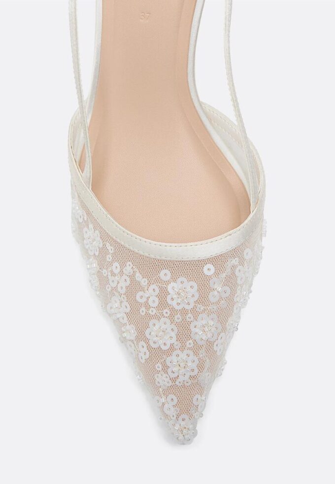 Rhinestone Mesh Kitten Heel Shoes Rhinestone Mesh Kitten Heel Shoes