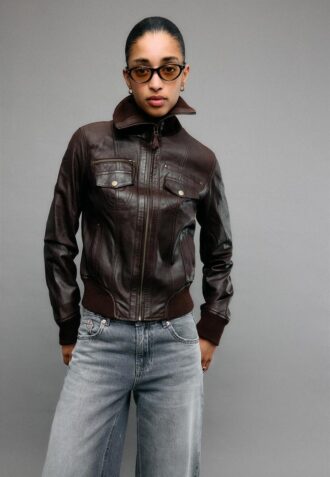 Ribbed Leather Jacket