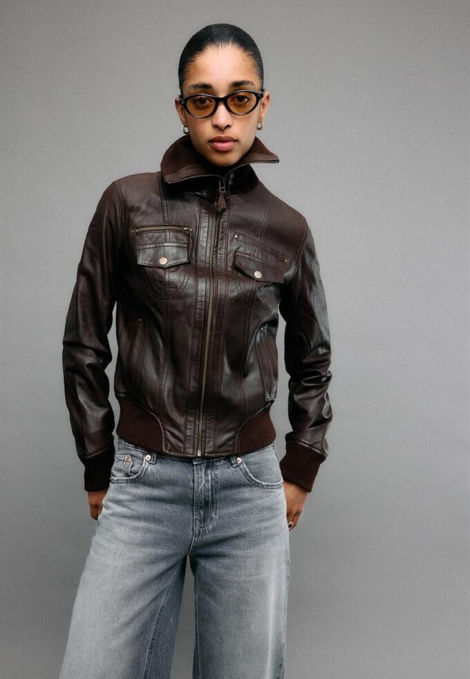 Ribbed Leather Jacket Ribbed Leather Jacket