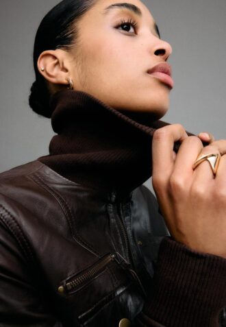 Ribbed Leather Jacket