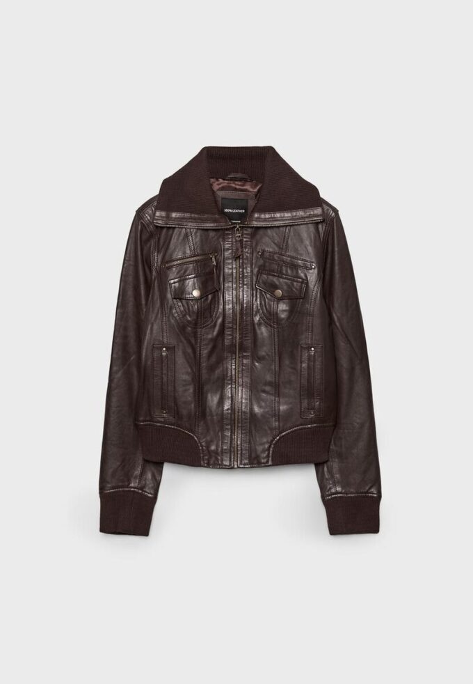 Ribbed Leather Jacket Ribbed Leather Jacket