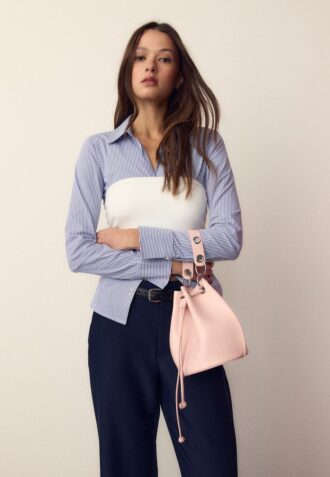 Rigid Eyelet Bucket Bag