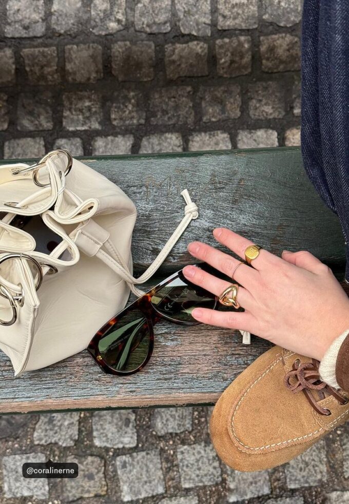 Rigid Eyelet Bucket Bag