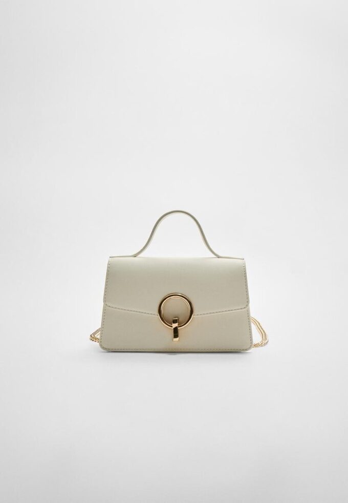 Round-Clasp Shoulder Bag