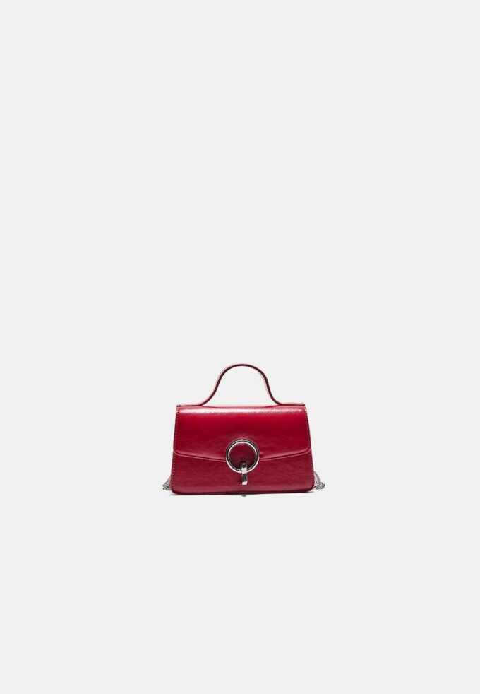 Round-Clasp Shoulder Bag