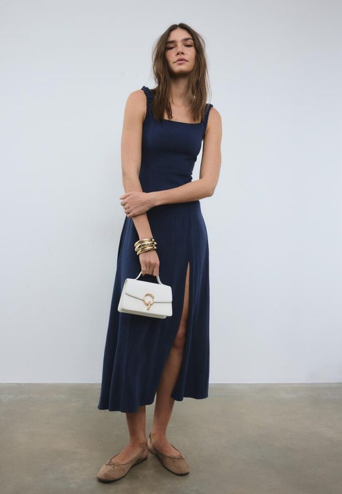 Round-Clasp Shoulder Bag
