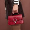 Round-Clasp Shoulder Bag