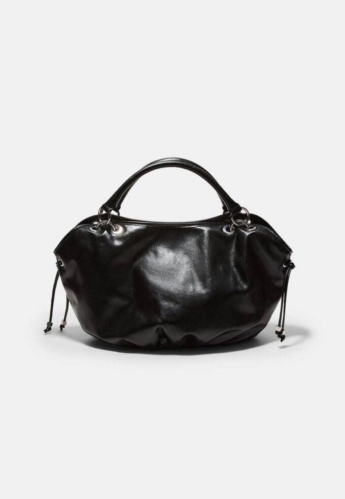 Round Shopper Bag with Metal Details