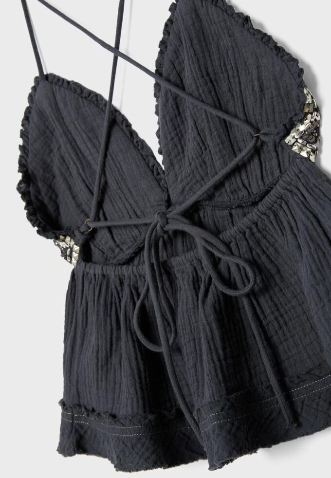 Ruffled and Beaded Top Ruffled and Beaded Top