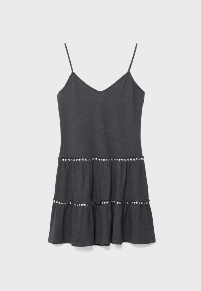 Ruffled Dress with Studs