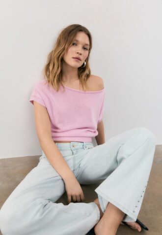 Rustic Knit Boat Neck Top