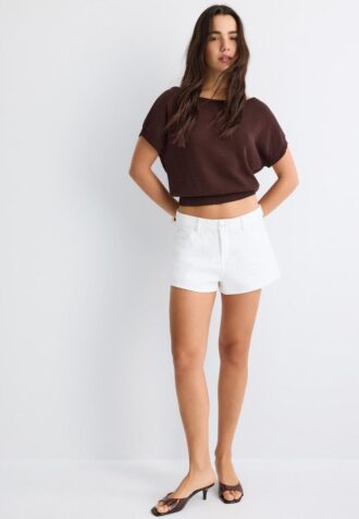 Rustic Knit Boat Neck Top