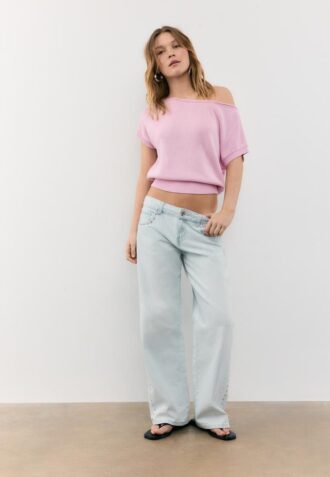 Rustic Knit Boat Neck Top