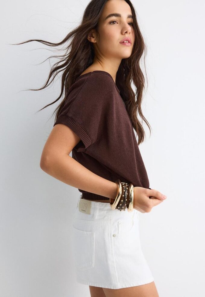 Rustic Knit Boat Neck Top Rustic Knit Boat Neck Top