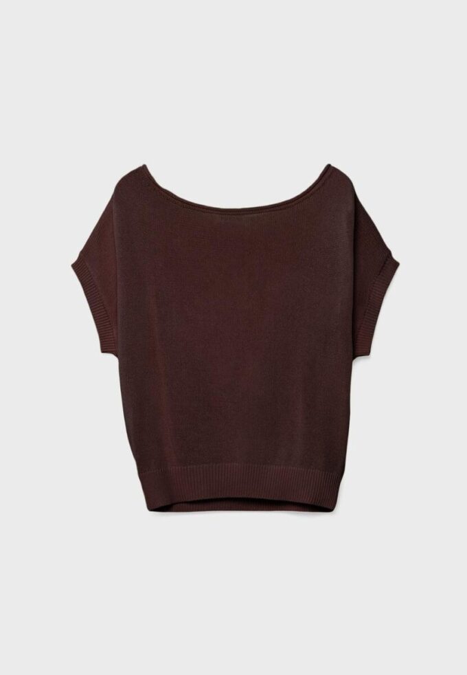 Rustic Knit Boat Neck Top Rustic Knit Boat Neck Top