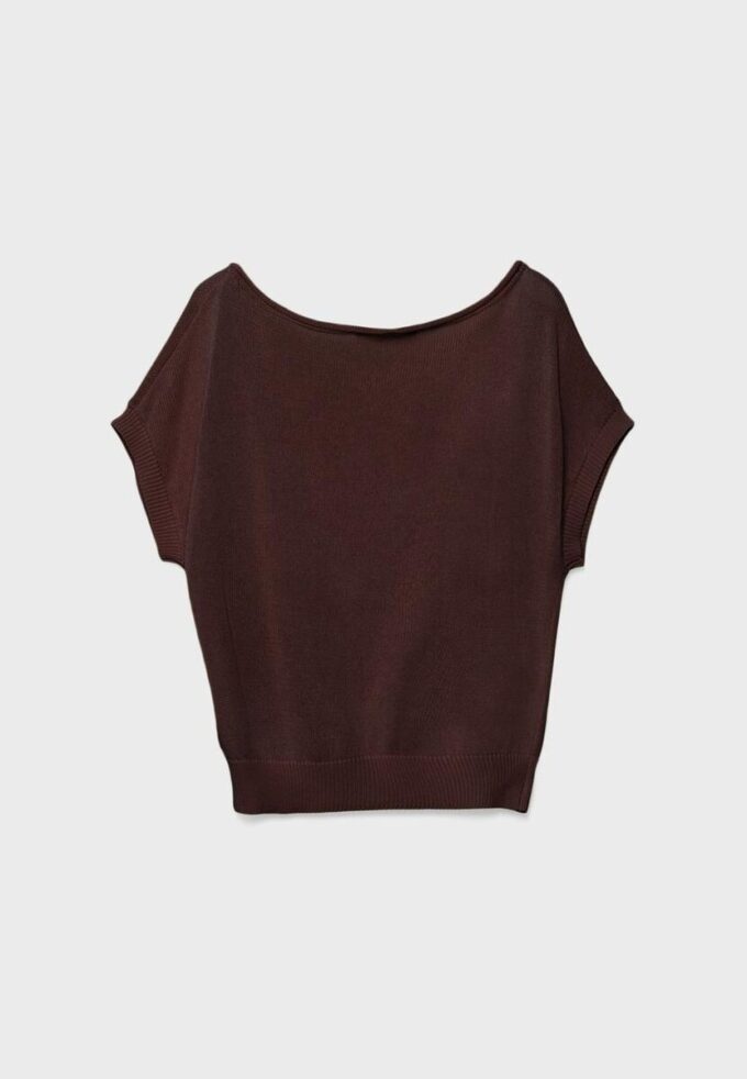 Rustic Knit Boat Neck Top Rustic Knit Boat Neck Top
