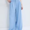 Rustic Wide-Leg Trousers with Adjustable Buttons Rustic Wide-Leg Trousers with Adjustable Buttons