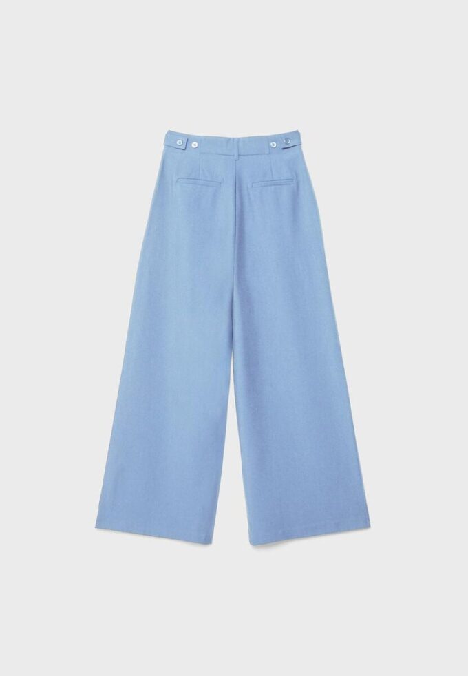 Rustic Wide-Leg Trousers with Adjustable Buttons Rustic Wide-Leg Trousers with Adjustable Buttons