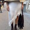 Sateen Asymmetric Skirt Sateen Asymmetric Skirt