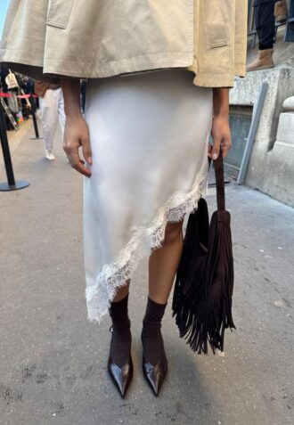 Sateen Asymmetric Skirt