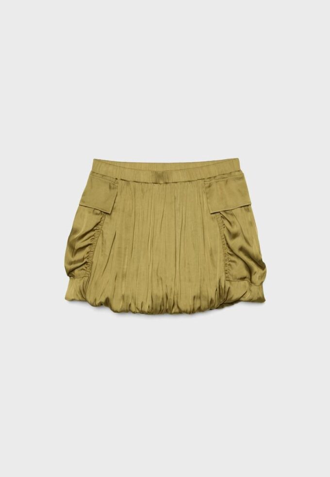 Sateen Balloon Skirt with Pockets Sateen Balloon Skirt with Pockets