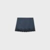 Sateen Mini Skirt with Lace Trim