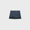 Sateen Mini Skirt with Lace Trim