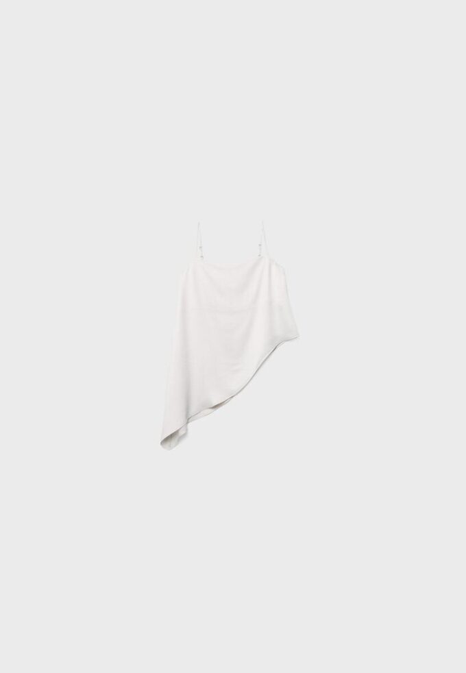 Satin Asymmetric Hem Top