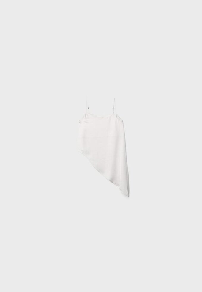Satin Asymmetric Hem Top