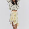 Satin Asymmetric Midi Skirt