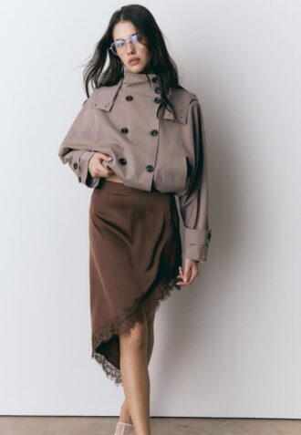 Satin Asymmetric Skirt