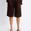 Satin Bermuda Shorts with Darts Satin Bermuda Shorts with Darts