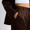 Satin Bermuda Shorts with Darts Satin Bermuda Shorts with Darts