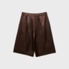 Satin Bermuda Shorts with Darts Satin Bermuda Shorts with Darts